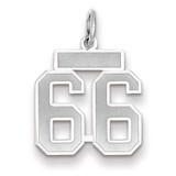 Number 66 Charm Small Satin 14k white Gold WSS66, MPN: WSS66, 883957072258