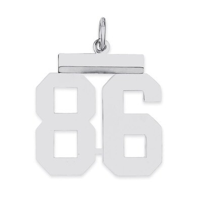Pendant Number 86 Polished Sterling Silver Medium QMS86, MPN: QMS86, 191101278587