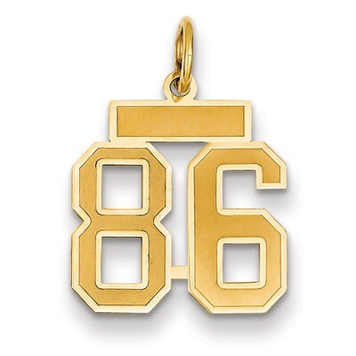 Number 86 Charm 14k Gold Small Satin  LSS86, MPN: LSS86, 883957070469