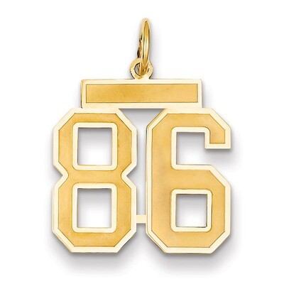 Number 86 Charm 14k Gold Medium Satin LSM86, MPN: LSM86, 883957076447