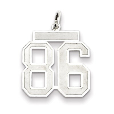 Pendant Number 86 Satin Sterling Silver Medium QPM86, MPN: QPM86, 883957127637