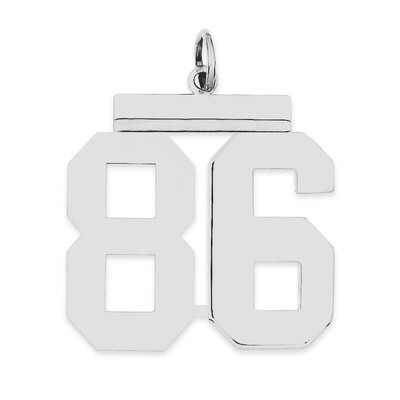 Charm Number 86 Polished Sterling Silver Large QPL86, MPN: QPL86, 191101281365