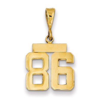 Number 86 Charm 14k Gold Small Polished SP86, MPN: SP86, 883957144863