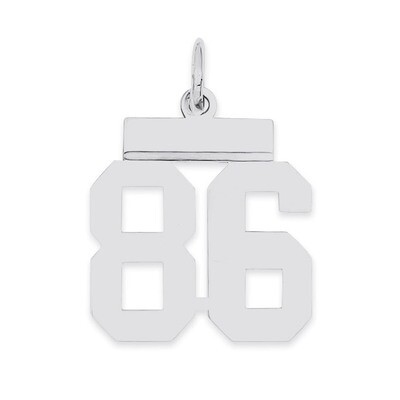 Pendant Number 86 Polished Sterling Silver Small QSS86, MPN: QSS86, 883957102306
