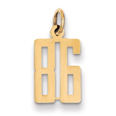 Number 86 Charm 14k Gold Small Polished Elongated LES86, MPN: LES86, 883957219189