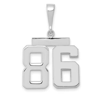 Number 86 Charm 14k White Gold Polished Medium WMP86, MPN: WMP86, 196904075449