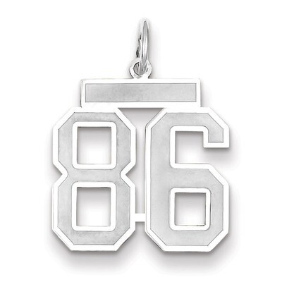 Number 86 Charm Medium Satin 14k white Gold WSM86, MPN: WSM86, 883957079486