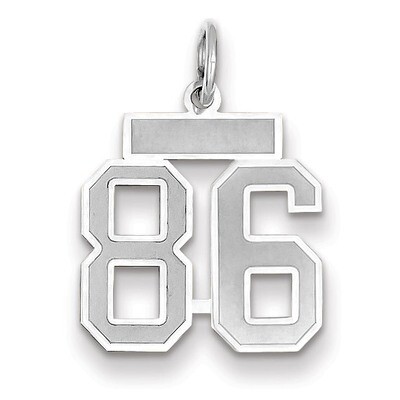 Number 86 Charm Small Satin 14k white Gold WSS86, MPN: WSS86, 883957072814