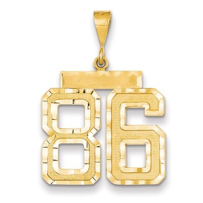 Number 86 Charm 14k Gold Large Diamond-cut LN86, MPN: LN86, 883957122779
