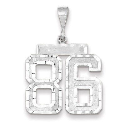 Number 86 Charm 14k white Gold Large Diamond -cut WLN86, MPN: WLN86, 883957124629