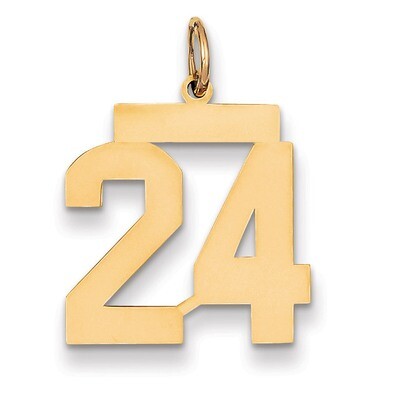 Number 24 Charm 14k Gold Medium Polished LM24, MPN: LM24, 883957133003