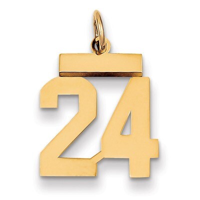 Number 24 Charm 14k Gold Small Polished LS24, MPN: LS24, 883957033433