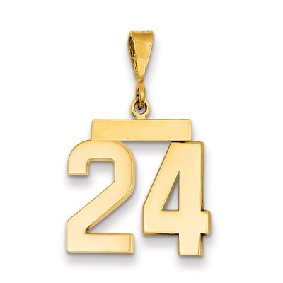 Number 24 Charm 14k Gold Medium Polished MP24, MPN: MP24, 883957135175