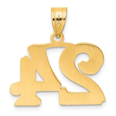 Number 24 Pendant 14k Gold Polished Etched AEN24, MPN: AEN24, 196904081051