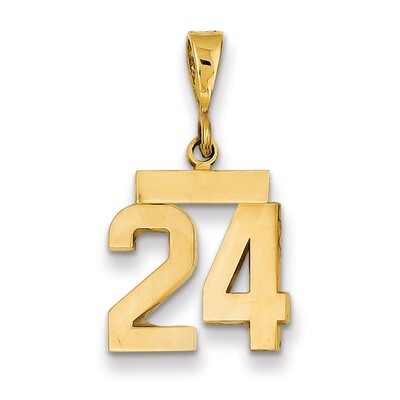 Number 24 Charm 14k Gold Small Polished SP24, MPN: SP24, 883957140858