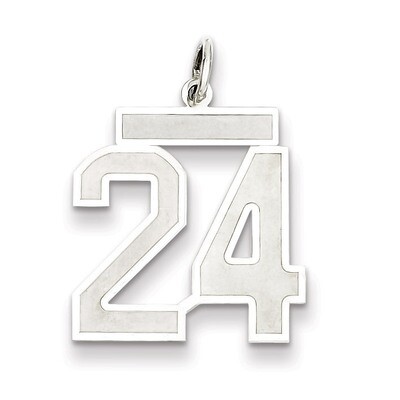 Pendant Number 24 Satin Sterling Silver Medium QPM24, MPN: QPM24, 883957126494