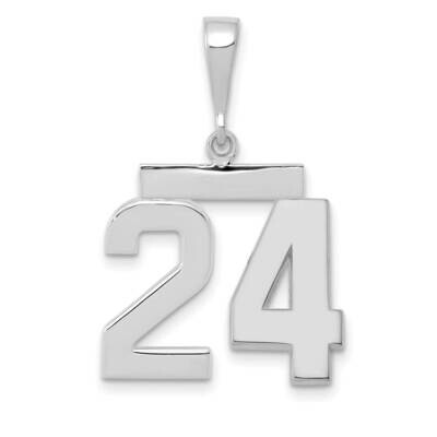 Number 24 Charm 14k White Gold Polished Medium WMP24, MPN: WMP24, 196904076057