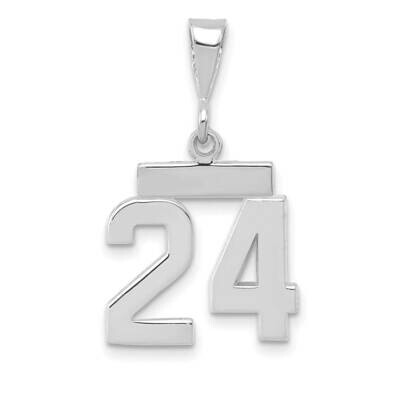 Number 24 Charm 14k White Gold Polished Small WSP24, MPN: WSP24, 196904075203