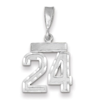 Number 24 Charm Small Diamond -cut 14k white Gold WSN24, MPN: WSN24, 883957111643