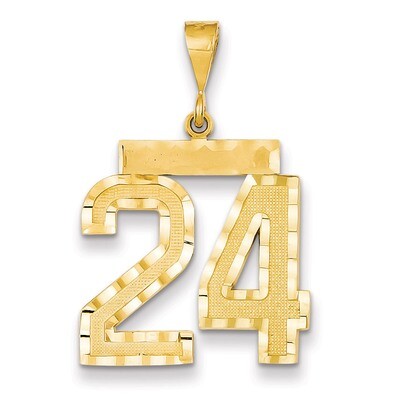 Large Diamond-cut Number 24 Charm 14k Gold LN24, MPN: LN24, 883957122151