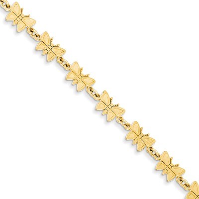 Butterfly Bracelet 7 Inch 14k Gold FB721-7, MPN: FB721-7, 886774989242