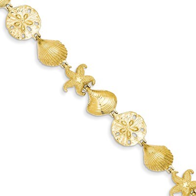 Sea Life Bracelet 7.25 Inch 14k Gold FB1274-7.25, MPN: FB1274-7.25, 637218068227
