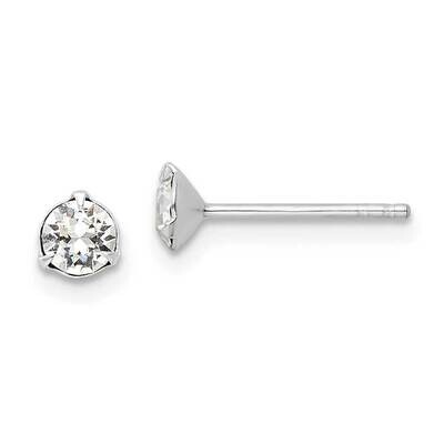 Crystal Post Earrings Sterling Silver Rhodium-Plated QE16159, MPN: QE16159, 196904168882