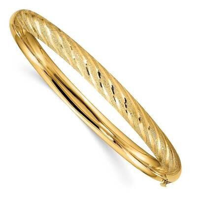 Diamond Cut Twisted Bangle 14k Gold Textured DB702, MPN: DB702, 196904096451
