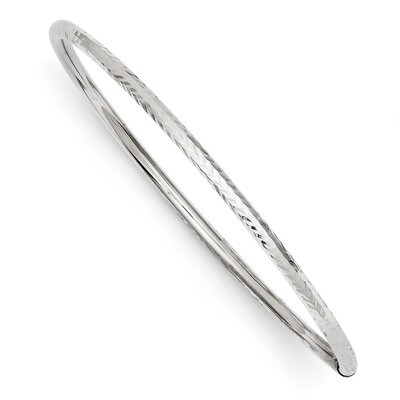 3mm Diamond-cut Slip-on Bangle 14k White Gold DB478, MPN: DB478, 883957899817