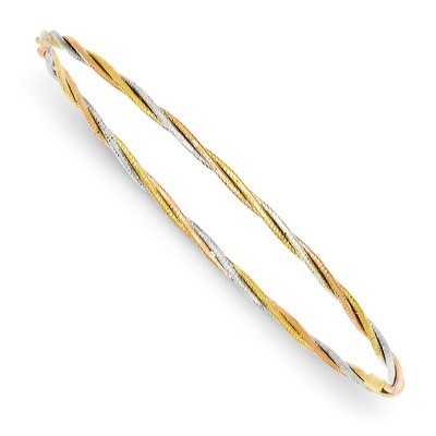 Diamond Cut Twisted Bangle 14k Tri-Color Gold DB575, MPN: DB575, 886774309811