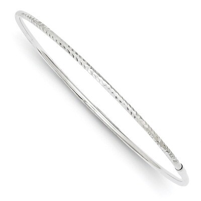 2mm Diamond-cut Slip-on Bangle 14k White Gold DB485, MPN: DB485, 883957899848