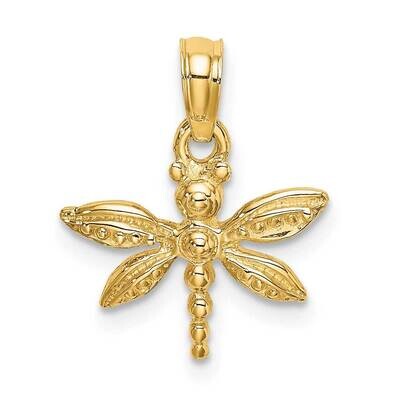 Mini Dragonfly with Solid Wings Charm 14k Gold 2-D K6566, MPN: K6566, 637218059614