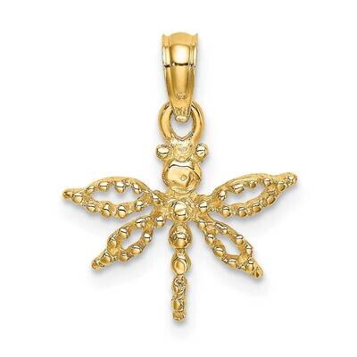 Mini Dragonfly with Cut-Out Wings Charm 14k Gold 2-D K6565, MPN: K6565, 637218059607