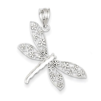 Diamond-cut Dragonfly Pendant 14k White Gold K4848, MPN: K4848, 886774616742