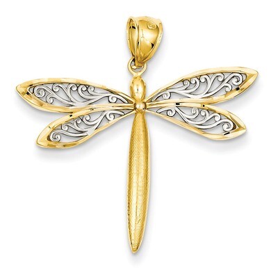 Dragonfly Pendant 14k Gold with Rhodium C3464, MPN: C3464, 191101095139