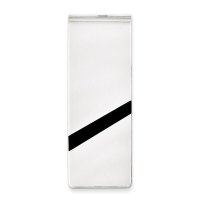 Black Enameled Money Clip Sterling Silver QQ403, MPN: QQ403, 883957982939