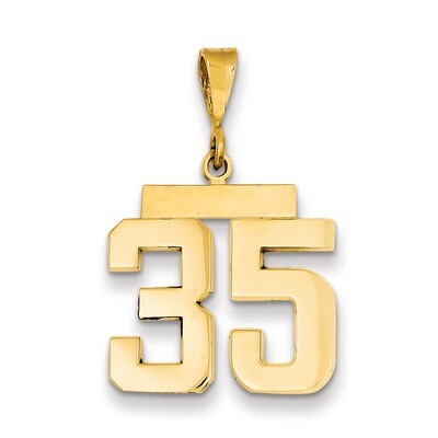Number 35 Charm 14k Gold Medium Polished MP35, MPN: MP35, 883957135298