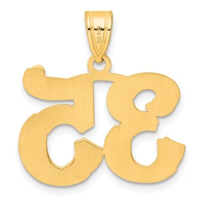 Number 35 Pendant 14k Gold Polished Etched AEN35, MPN: AEN35, 196904080955