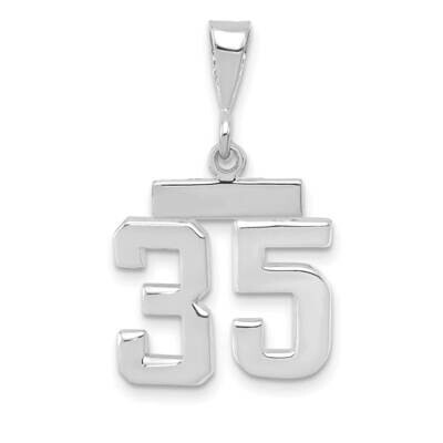 Number 35 Charm 14k White Gold Polished Small WSP35, MPN: WSP35, 196904075098