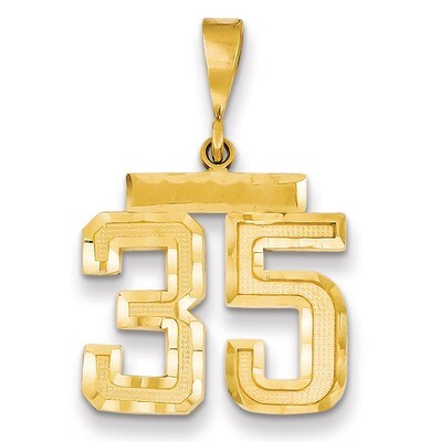 Number 35 Charm 14k Gold Medium Diamond-cut  MN35, MPN: MN35, 883957139159