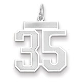 Number 35 Charm Medium Satin 14k white Gold WSM35, MPN: WSM35, 883957077413