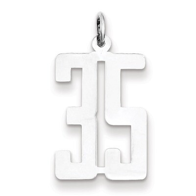 Charm Number 35 Elongated Pol Sterling Silver Small QES35, MPN: QES35, 191101190179