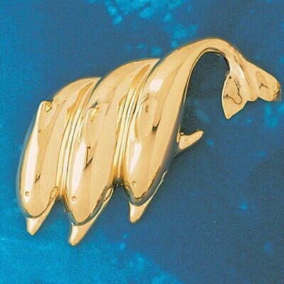 Dazzlers Jewelry Dolphin Slide Pendant Necklace Charm Bracelet in Yellow, White or Rose Gold 35, MP…