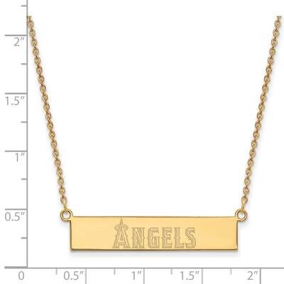 MLB Los Angeles Angels Small Bar Necklace Gold-plated Sterling Silver GP021ANG-18, MPN: GP021ANG-18…