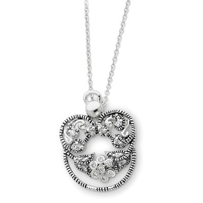 Antiqued Angel of Grace 18 Inch Necklace Sterling Silver with Diamonds QSX151, MPN: QSX151, 8839577…