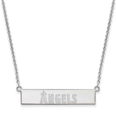 MLB Los Angeles Angels Small Bar Necklace Sterling Silver Rhodium-plated SS021ANG-18, MPN: SS021ANG…