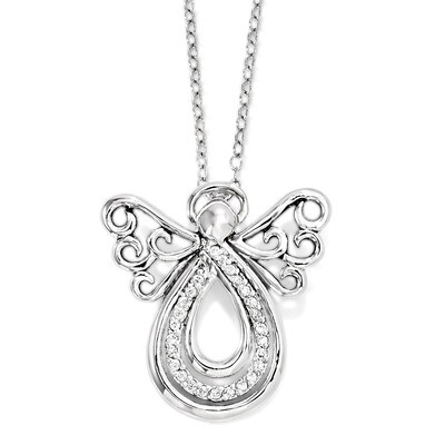 Angel Of Comfort 18 Inch Necklace Sterling Silver with Diamonds QSX547, MPN: QSX547, 886774254074
