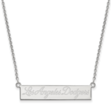 MLB Los Angeles Dodgers Small Bar Necklace Sterling Silver Rhodium-plated SS030DOD-18, MPN: SS030DO…