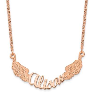 Personalized Angel Wings Necklace Sterling Silver Rose-plated XNA964RP, MPN: XNA964RP,