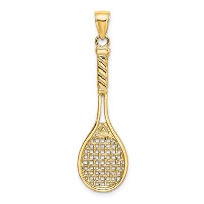 Tennis Racquet Charm 14k Gold 3-D Polished K8749, MPN: K8749, 637218020492